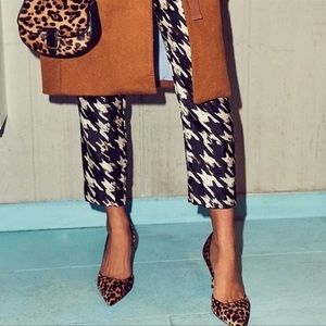 JCrew Houndstooth/wolfstooth silk pants size 4